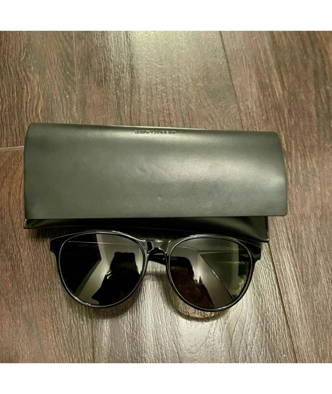 SAINT LAURENT Черные пластиковые солнцезащитные очки, фото 2