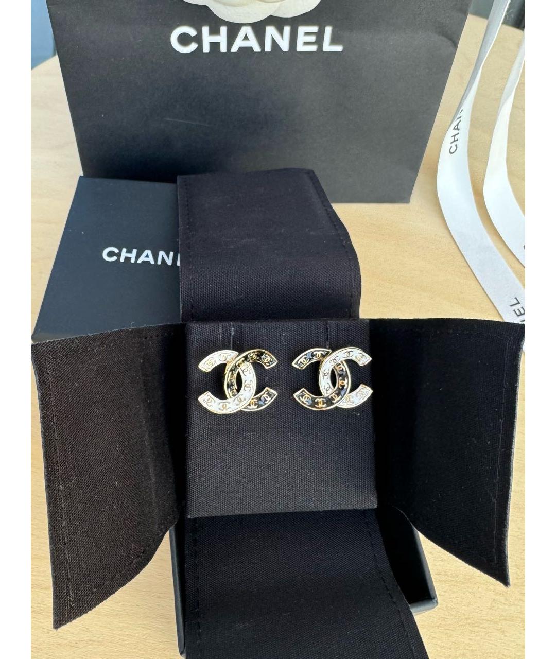 CHANEL Черные серьги, фото 6