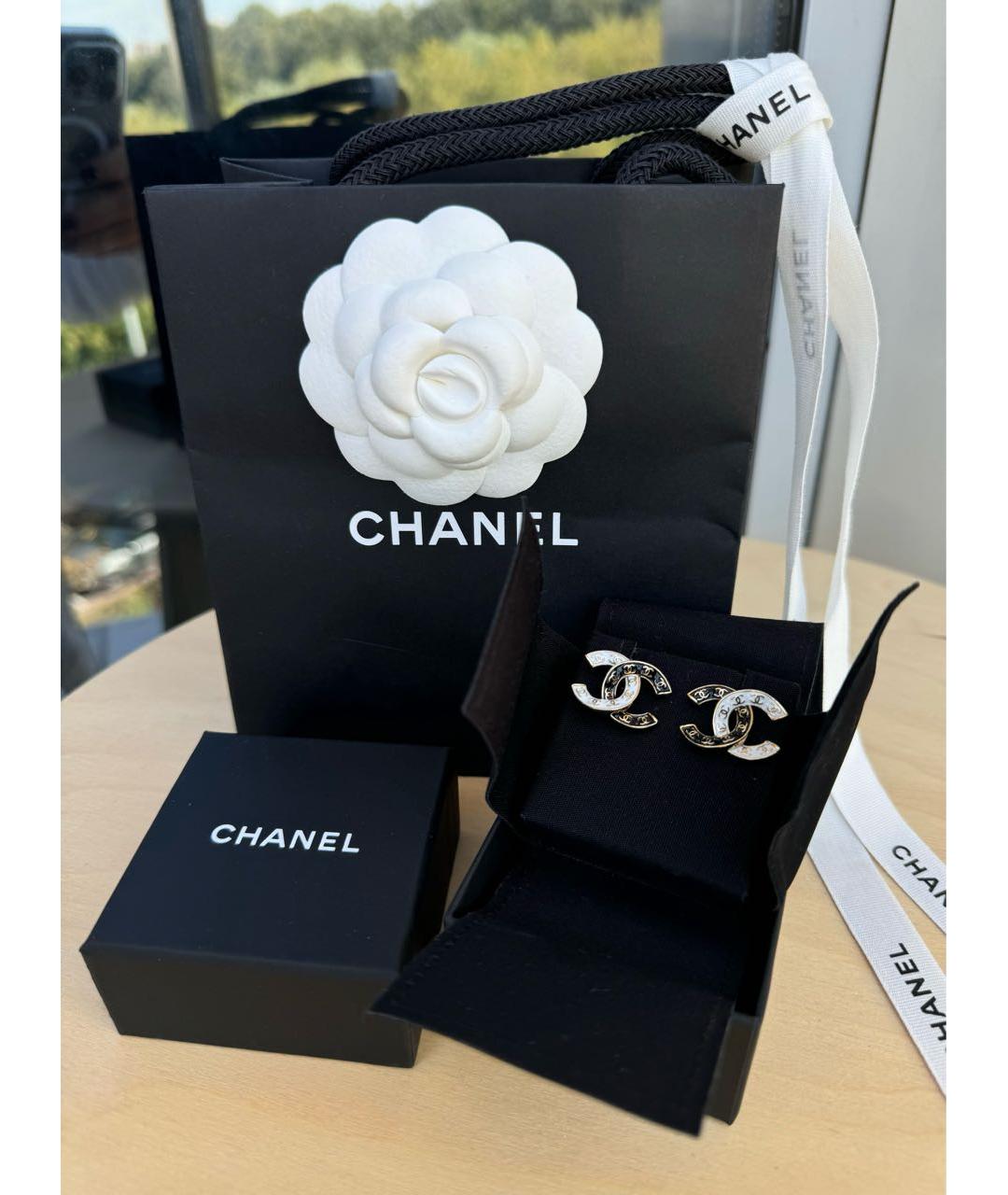 CHANEL Черные серьги, фото 4