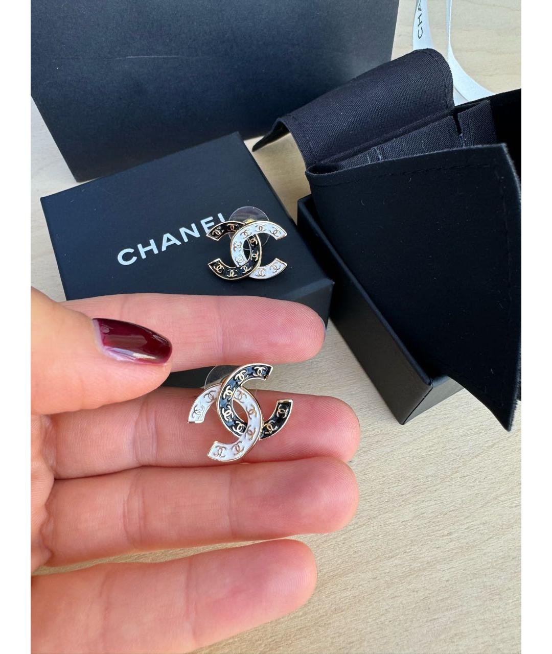 CHANEL Черные серьги, фото 5