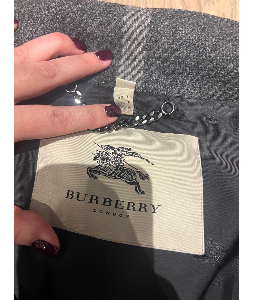 BURBERRY Серое пальто, фото 2