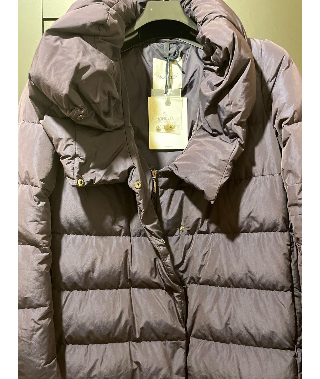 MONCLER Фиолетовый полиэстеровый пуховик, фото 4