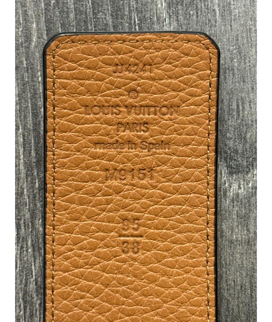 LOUIS VUITTON Черный кожаный ремень, фото 5