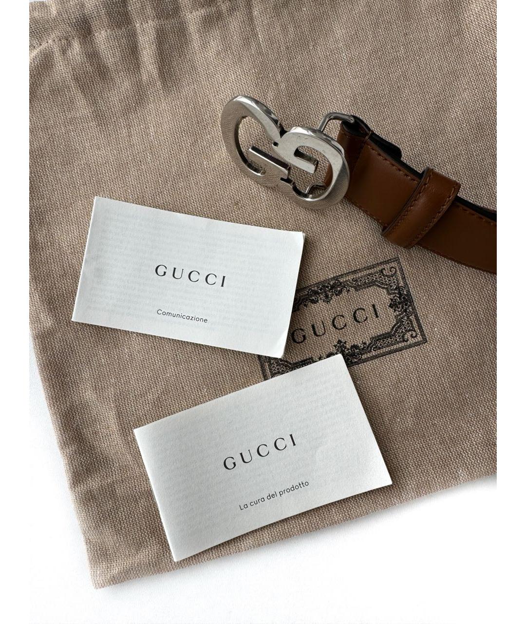 GUCCI Коричневый кожаный ремень, фото 3