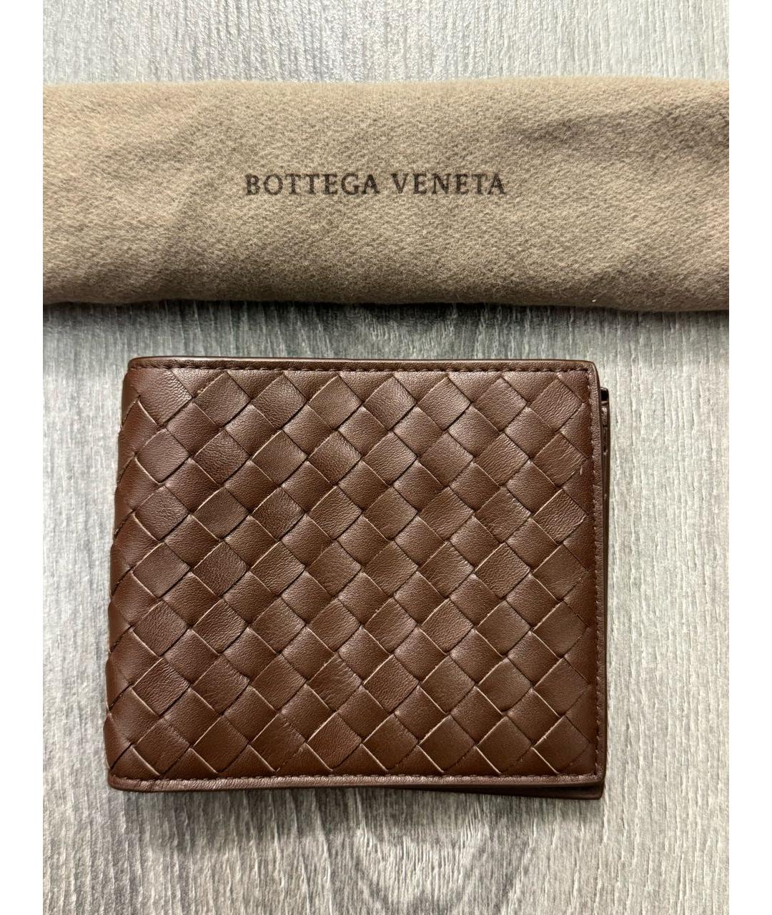 BOTTEGA VENETA Коричневый кожаный кошелек, фото 9