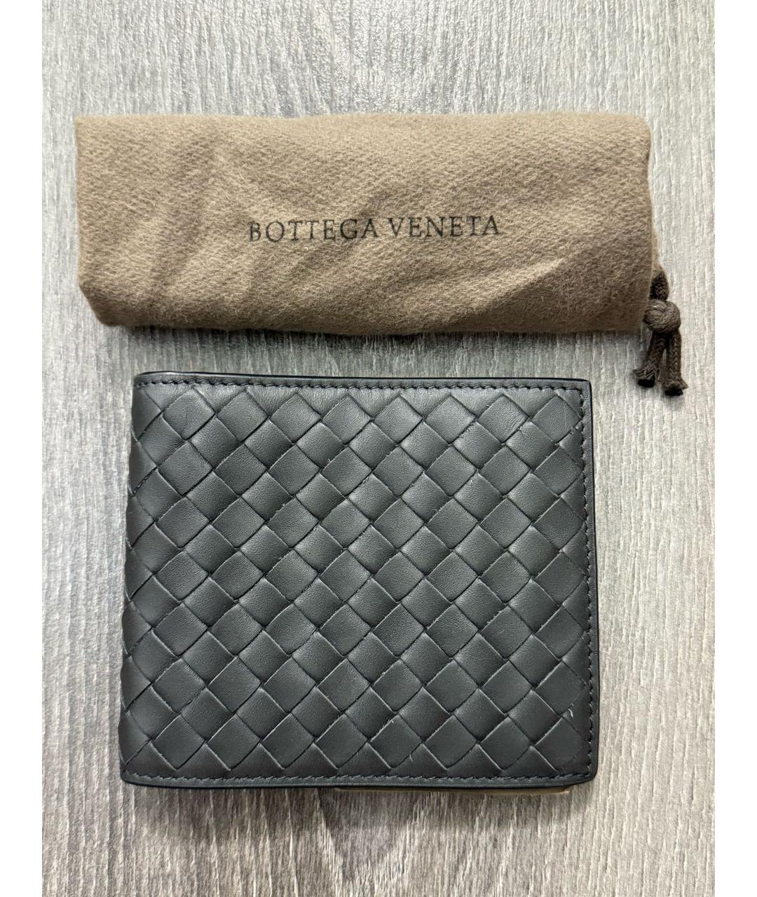 BOTTEGA VENETA Черный кожаный кошелек, фото 9