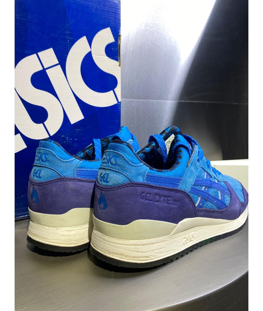 ASICS Синие замшевые низкие кроссовки / кеды, фото 6