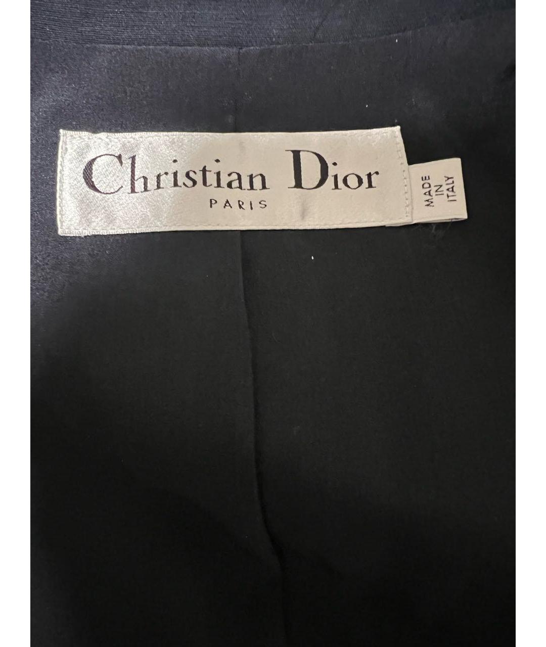 CHRISTIAN DIOR Темно-синее шелковое платье, фото 4