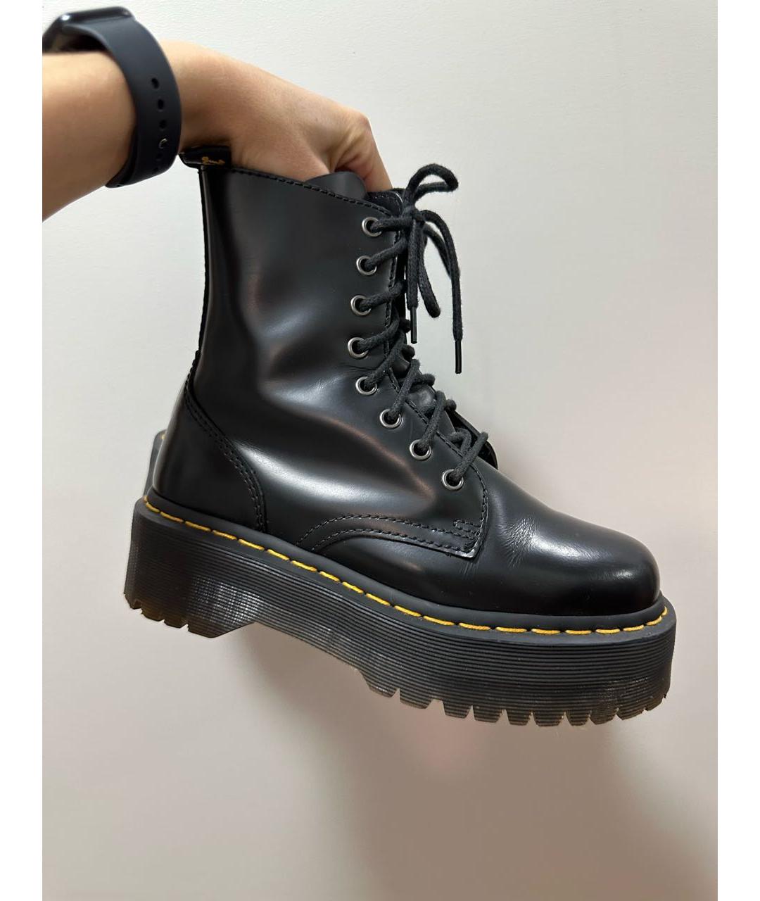 DR. MARTENS Черные кожаные ботинки, фото 7