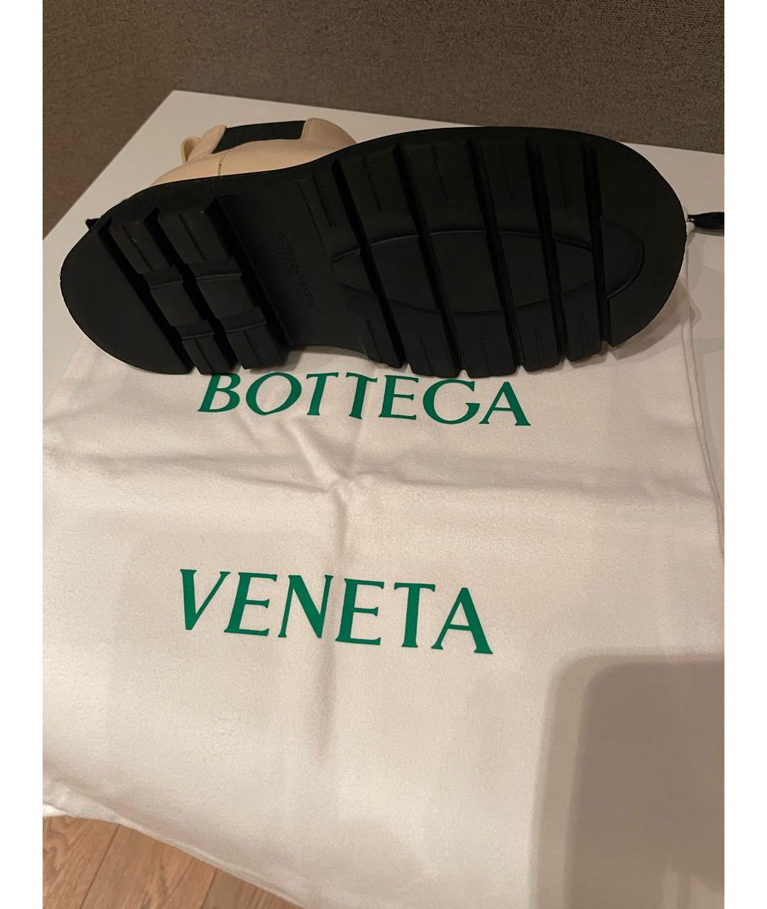 BOTTEGA VENETA Бежевые кожаные ботинки, фото 7