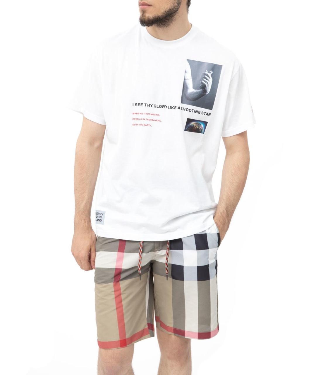 BURBERRY Бежевые полиэстеровые шорты, фото 3