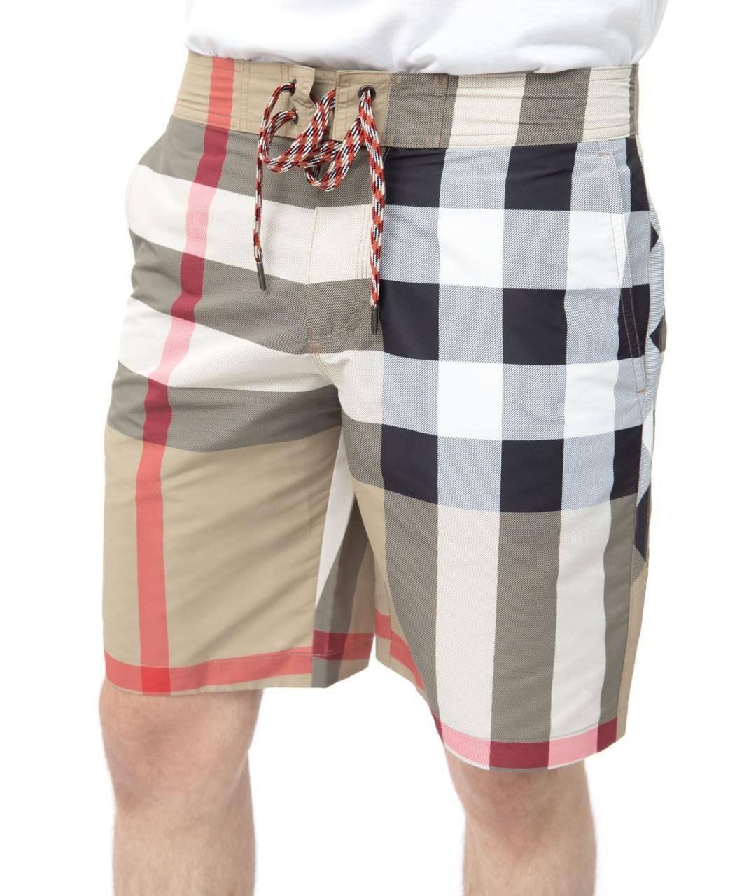 BURBERRY Бежевые полиэстеровые шорты, фото 5