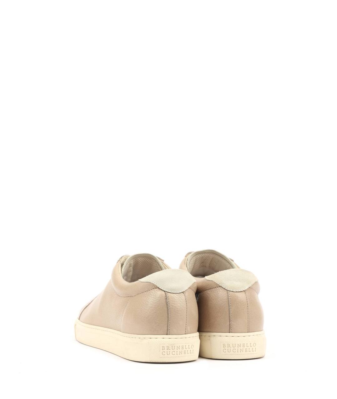 BRUNELLO CUCINELLI Бежевые кожаные низкие кроссовки / кеды, фото 2