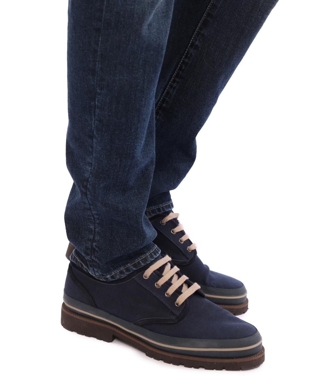 BRUNELLO CUCINELLI Синие текстильные туфли, фото 6