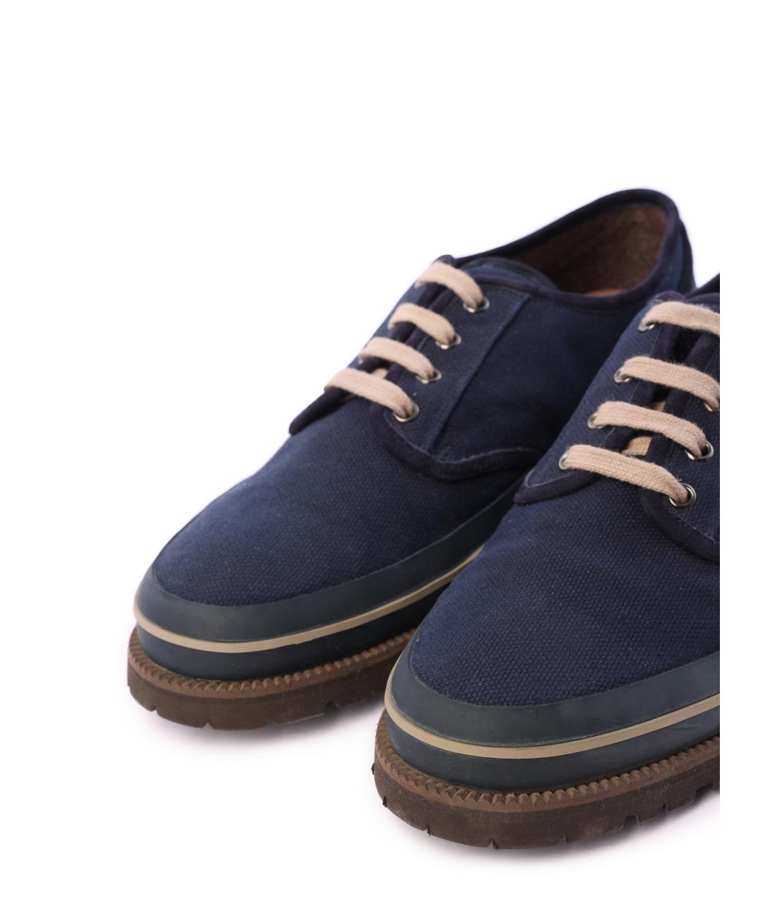 BRUNELLO CUCINELLI Синие текстильные туфли, фото 5