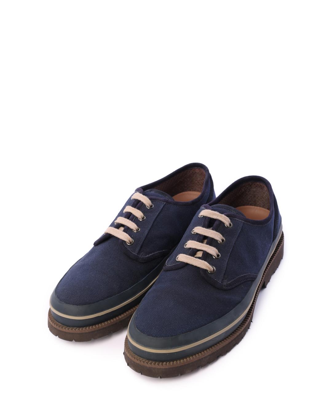 BRUNELLO CUCINELLI Синие текстильные туфли, фото 2