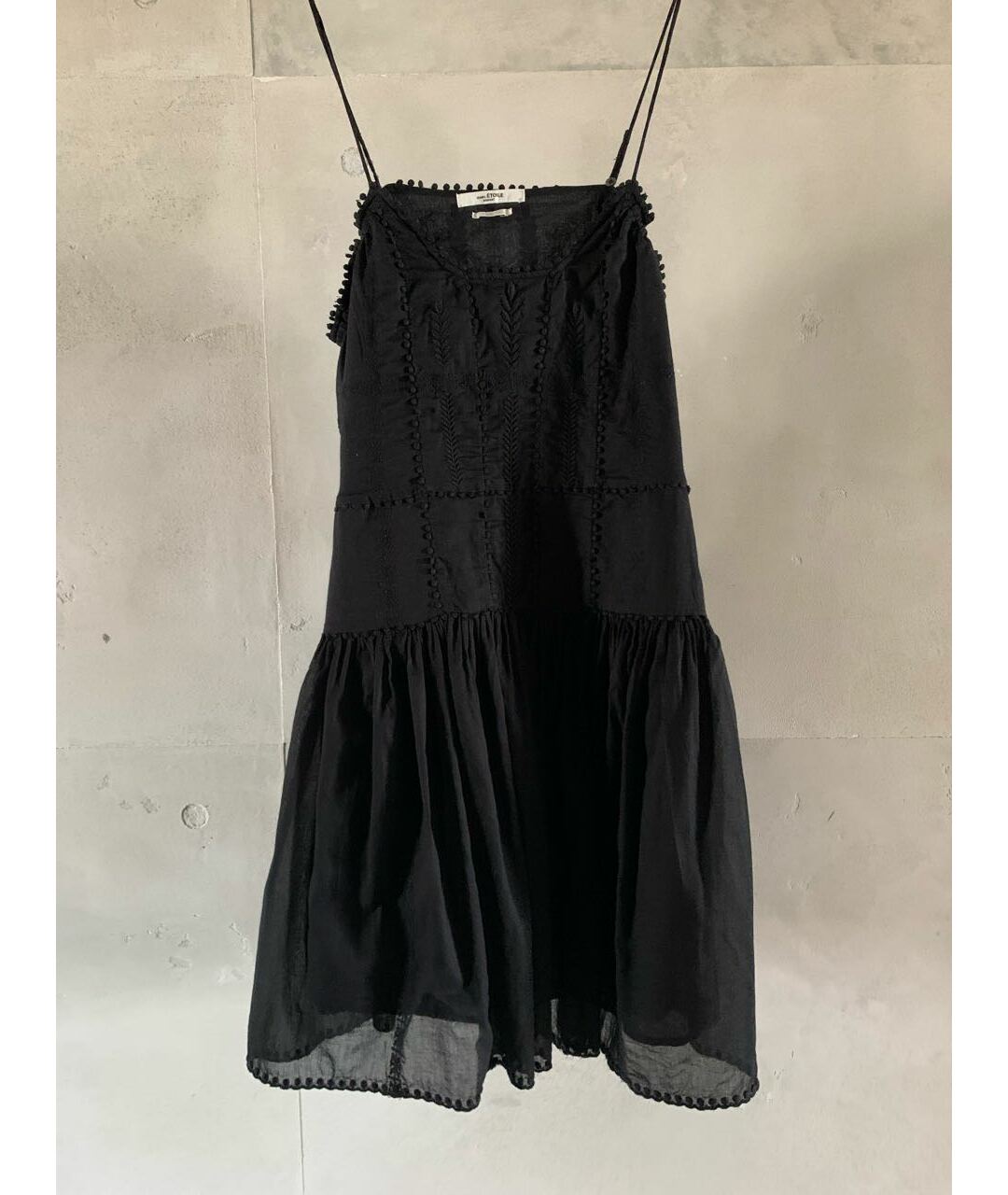ISABEL MARANT ETOILE Черное хлопковое повседневное платье, фото 4