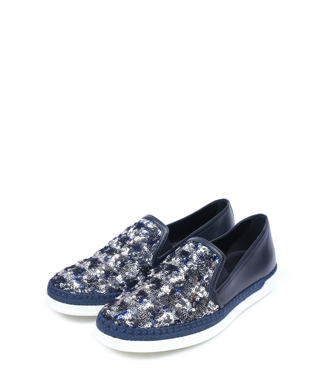 TOD'S Темно-синие слипоны, фото 2