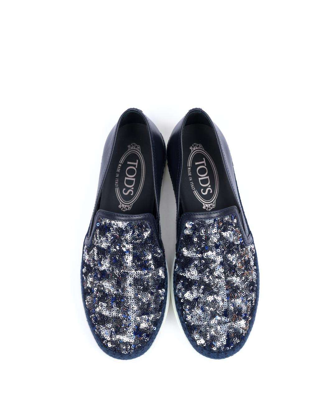 TOD'S Темно-синие слипоны, фото 4