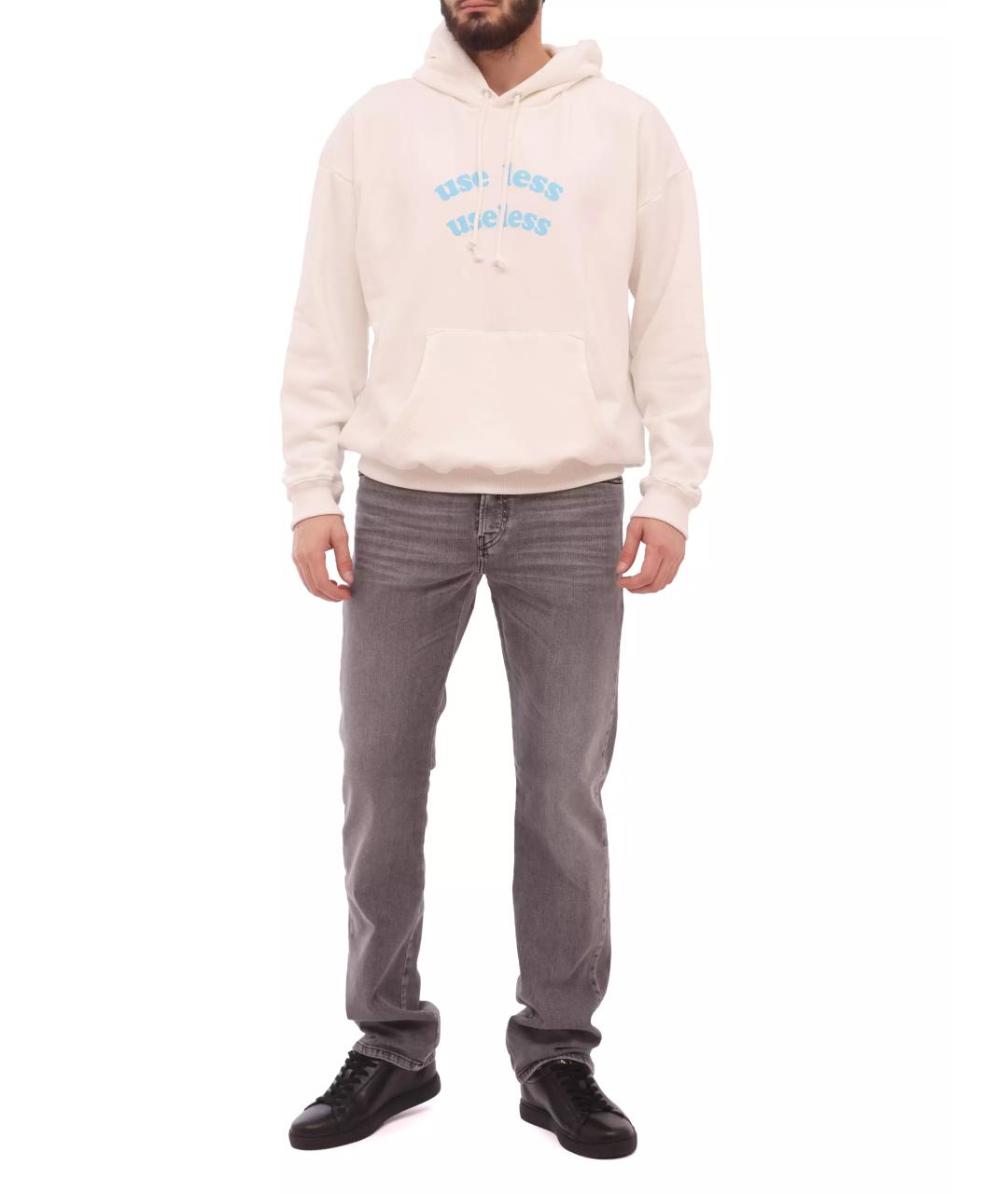 DIESEL Серые хлопковые прямые джинсы, фото 1