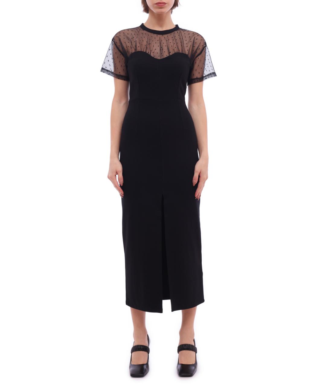 VALENTINO Черное вискозное коктейльное платье, фото 1