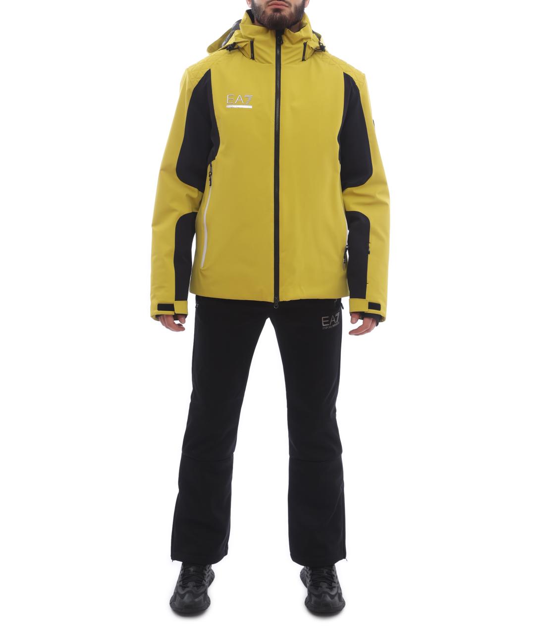 EA7 Желтая полиэстеровая куртка, фото 2