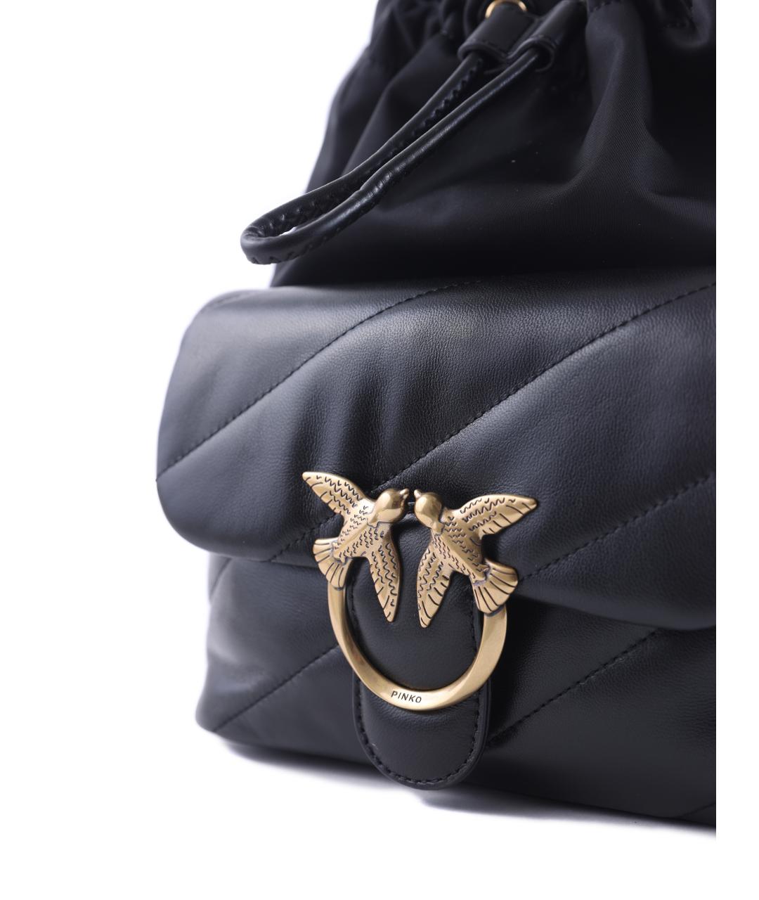 PINKO Черный кожаный рюкзак, фото 4