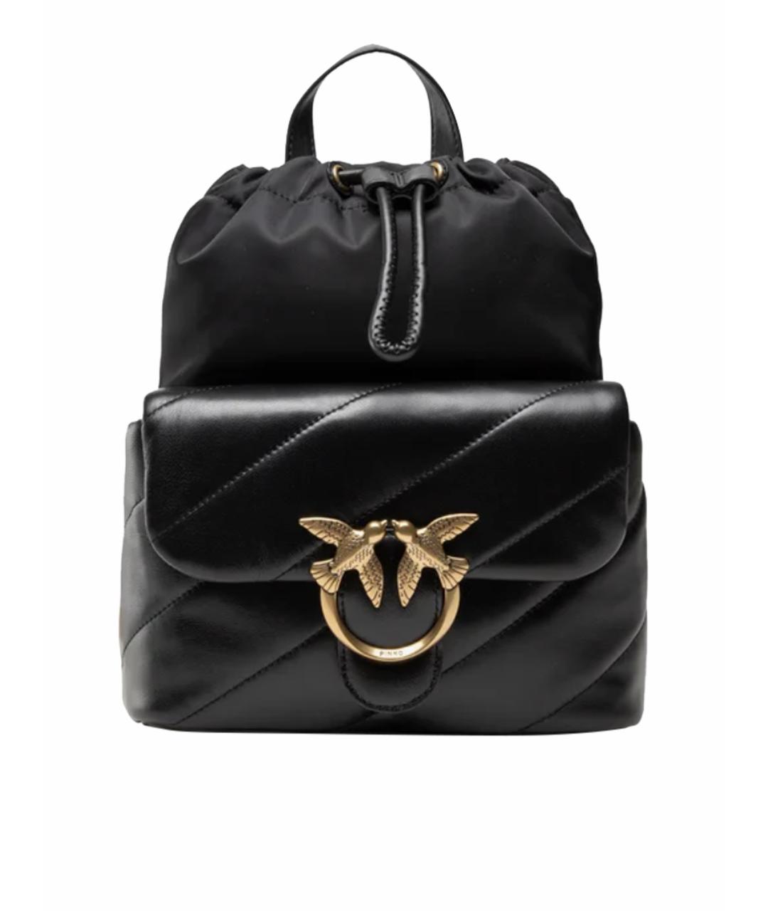 PINKO Черный кожаный рюкзак, фото 5