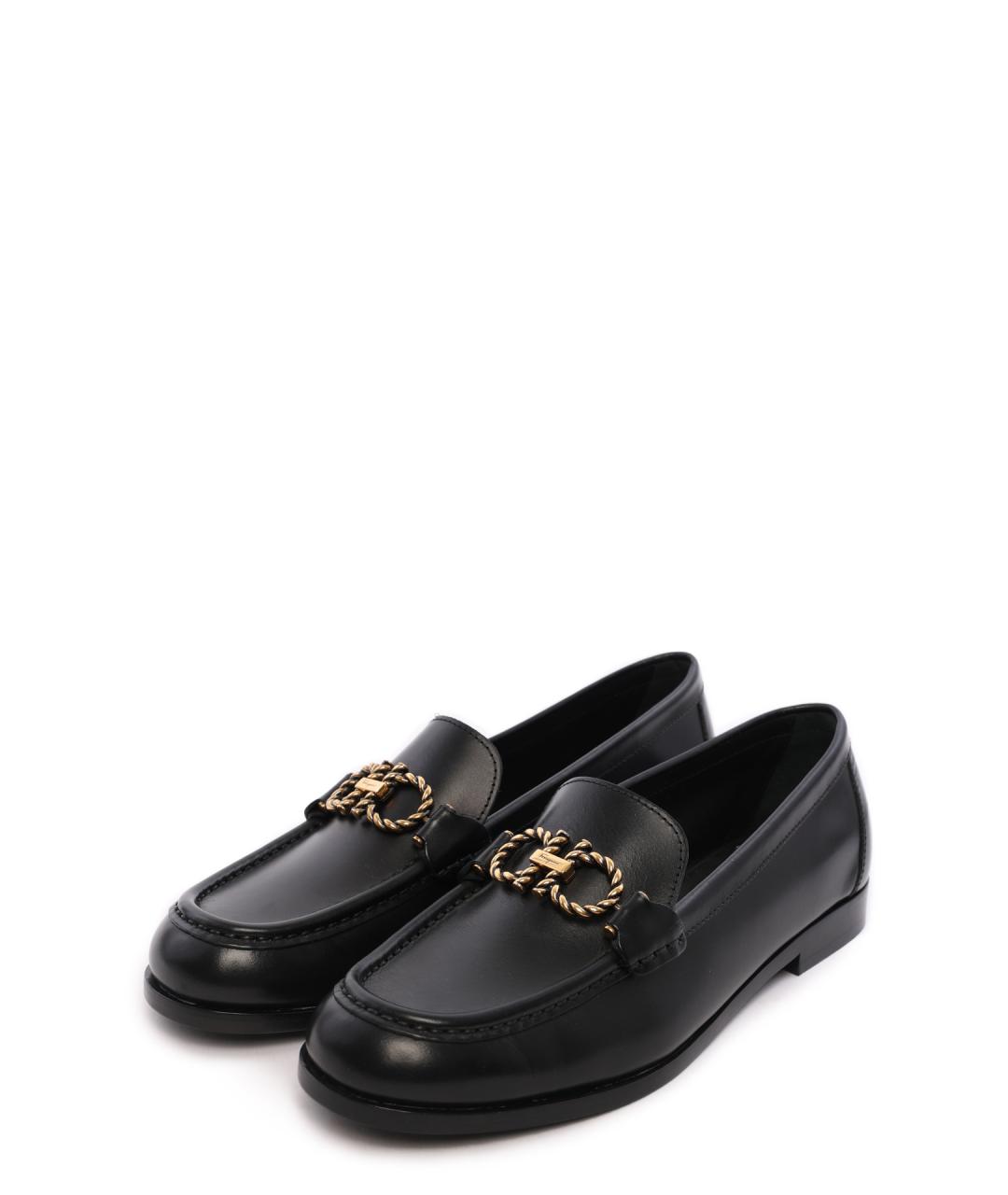 FERRAGAMO Черные кожаные лоферы, фото 2
