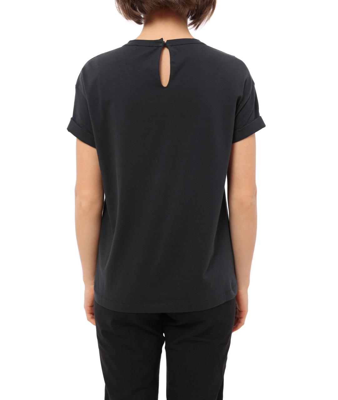 BRUNELLO CUCINELLI Черная хлопковая футболка, фото 5