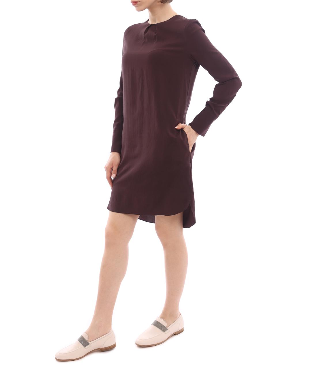 BRUNELLO CUCINELLI Бордовое повседневное платье, фото 2