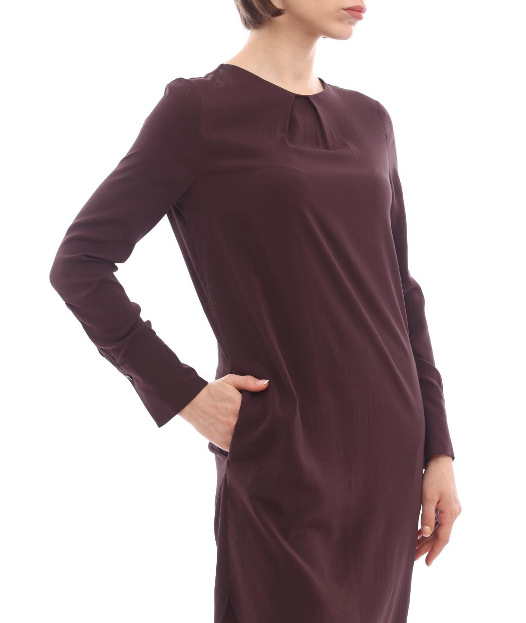 BRUNELLO CUCINELLI Бордовое повседневное платье, фото 5