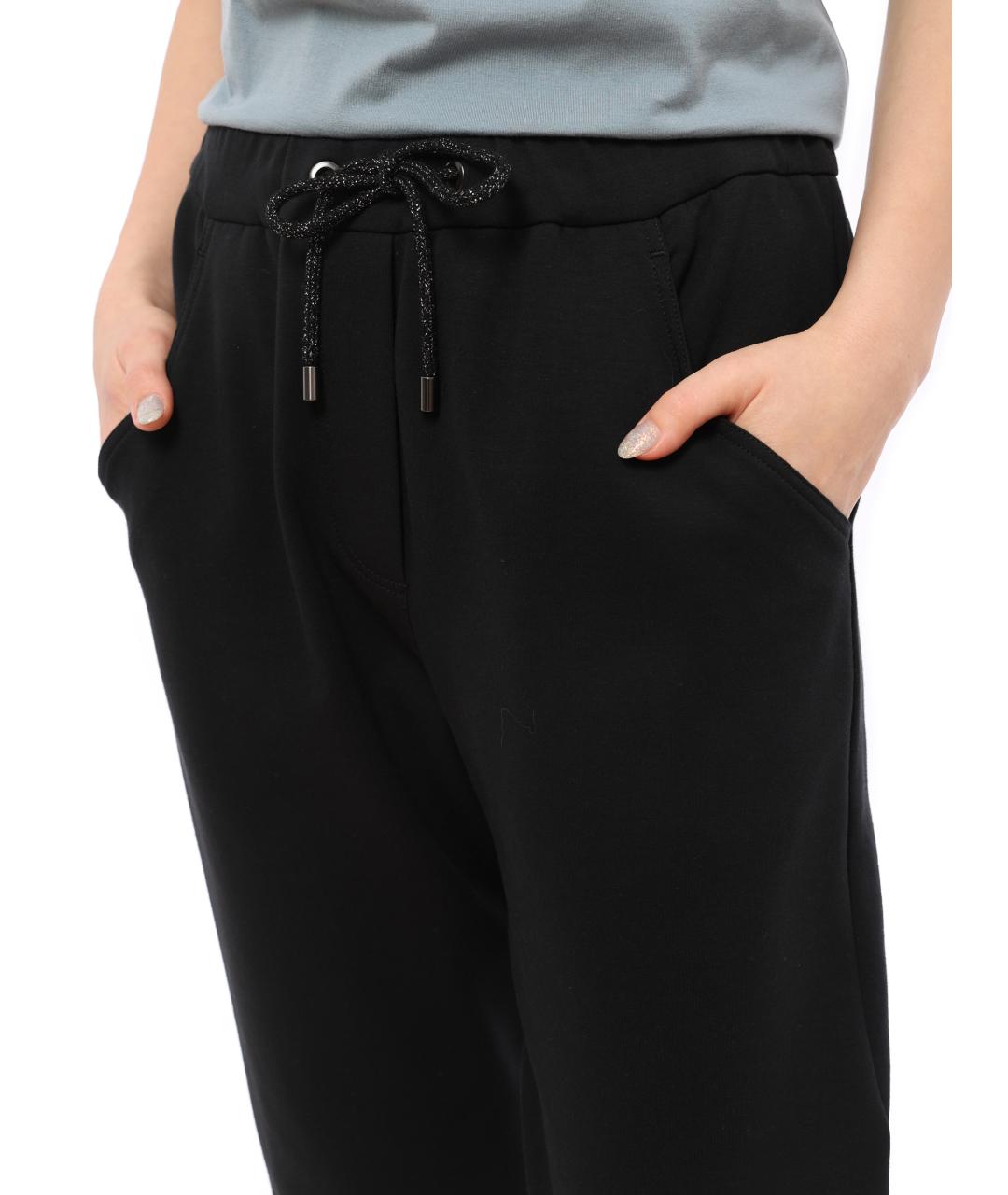 BRUNELLO CUCINELLI Черные прямые брюки, фото 2