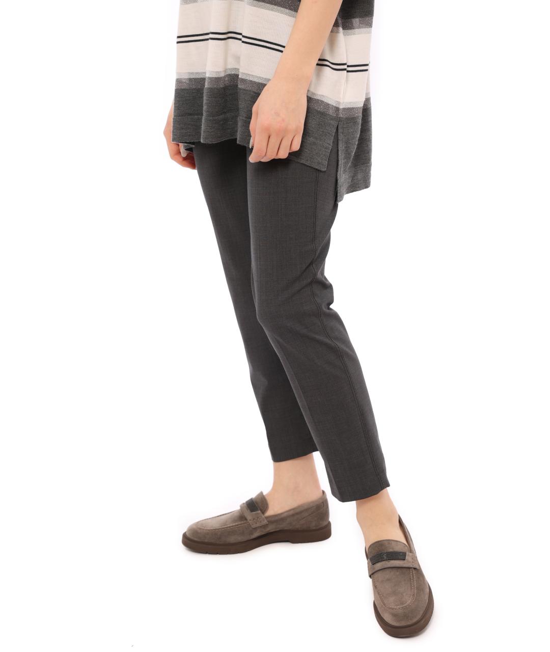 BRUNELLO CUCINELLI Серые прямые брюки, фото 2