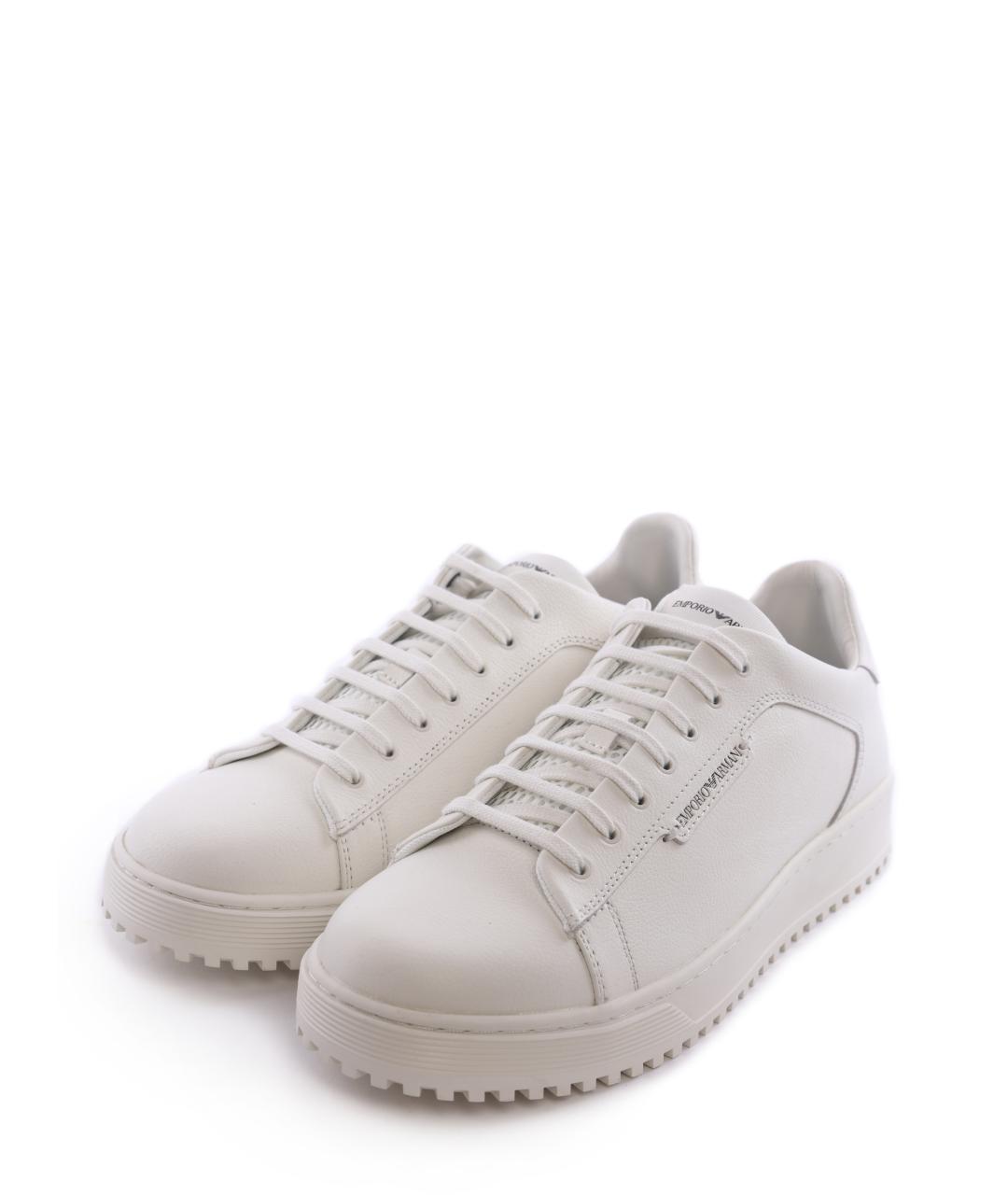 EMPORIO ARMANI Белые низкие кроссовки / кеды, фото 2