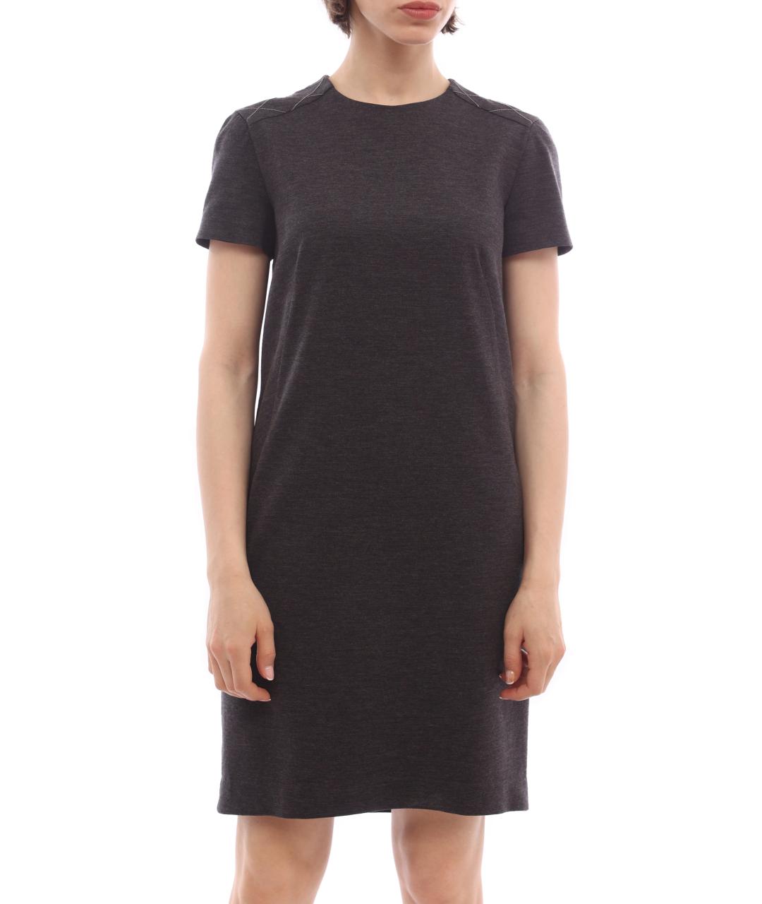 BRUNELLO CUCINELLI Серое хлопковое повседневное платье, фото 1