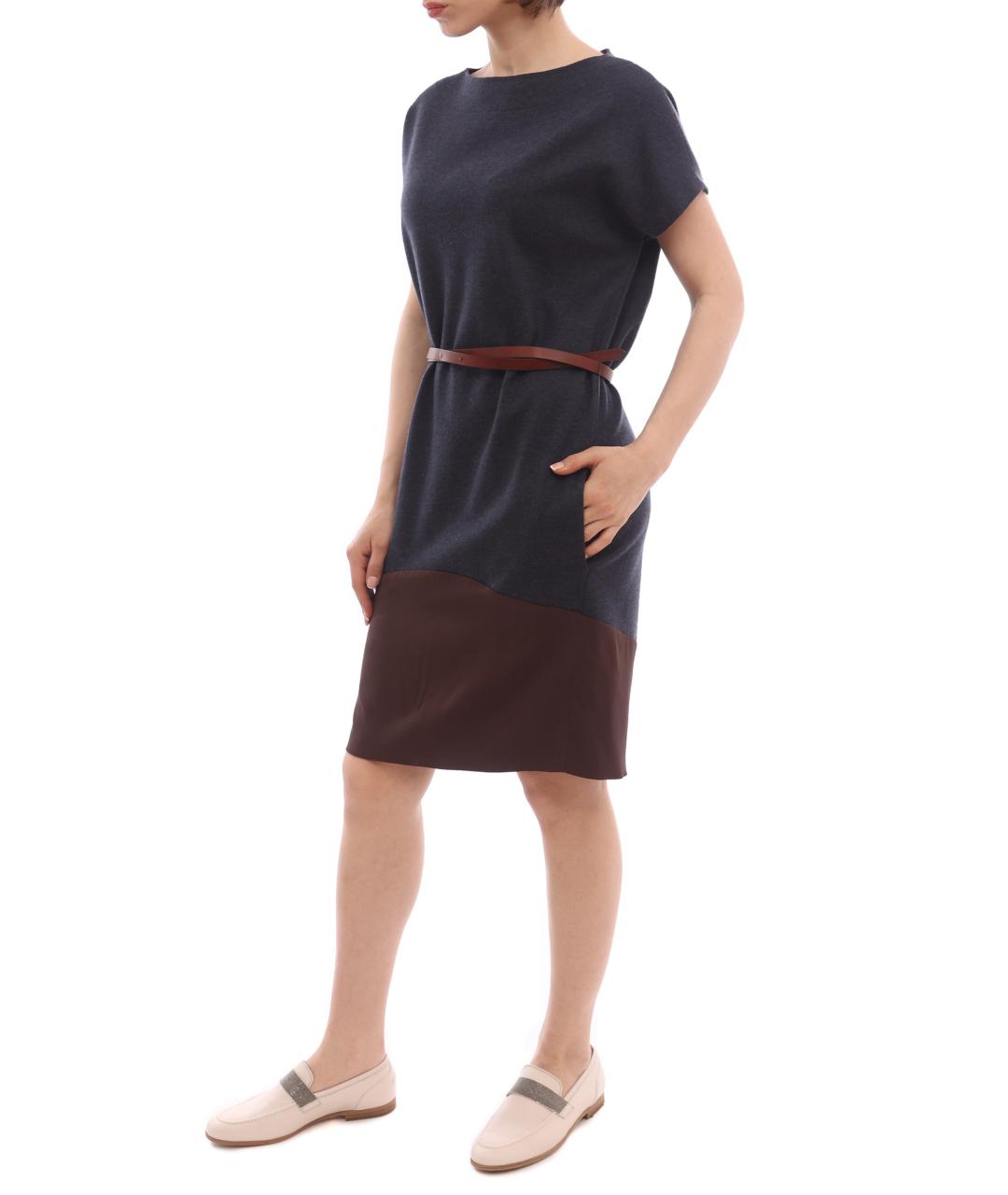 BRUNELLO CUCINELLI Мульти повседневное платье, фото 3