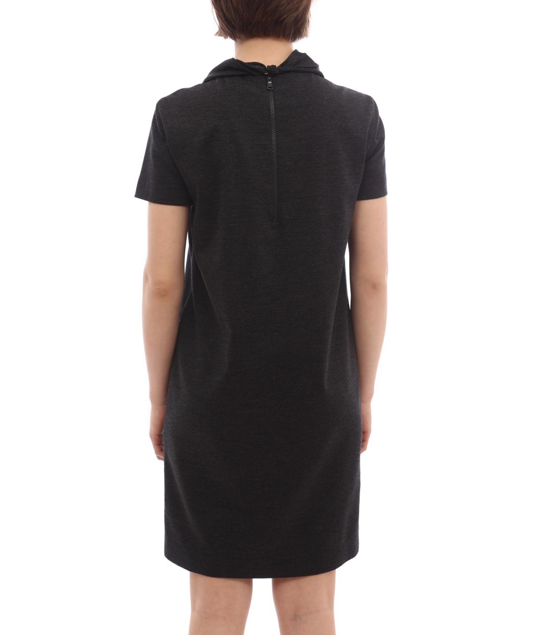 BRUNELLO CUCINELLI Черное хлопковое повседневное платье, фото 4
