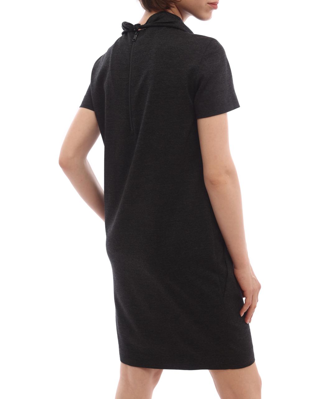 BRUNELLO CUCINELLI Черное хлопковое повседневное платье, фото 6