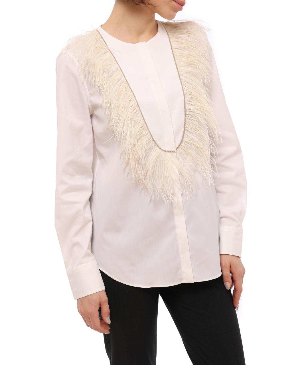 BRUNELLO CUCINELLI Белая хлопковая рубашка, фото 1