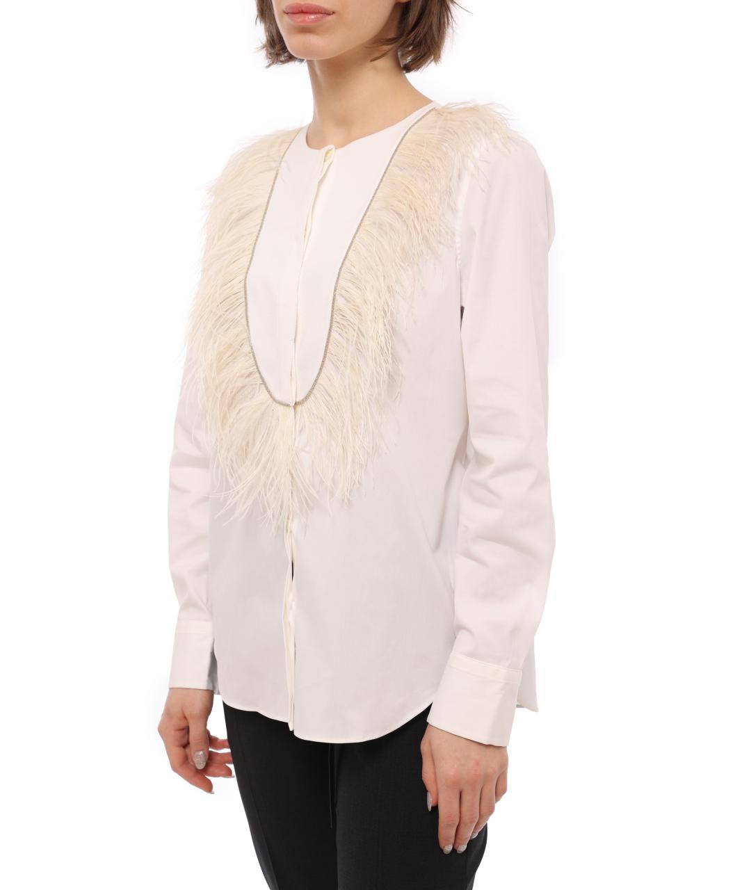 BRUNELLO CUCINELLI Белая хлопковая рубашка, фото 3