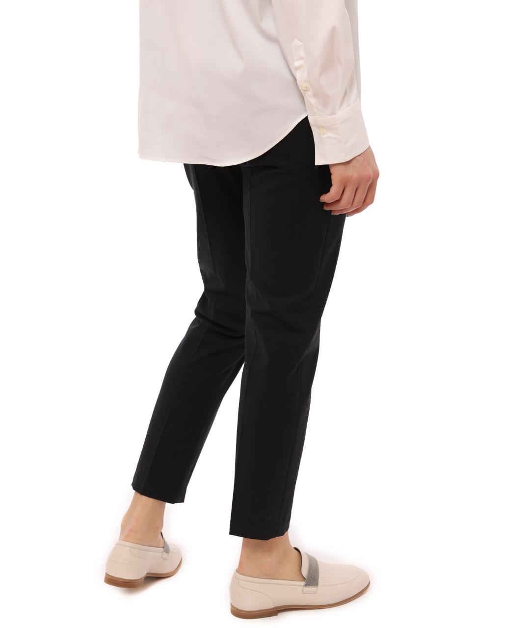 BRUNELLO CUCINELLI Черные прямые брюки, фото 4