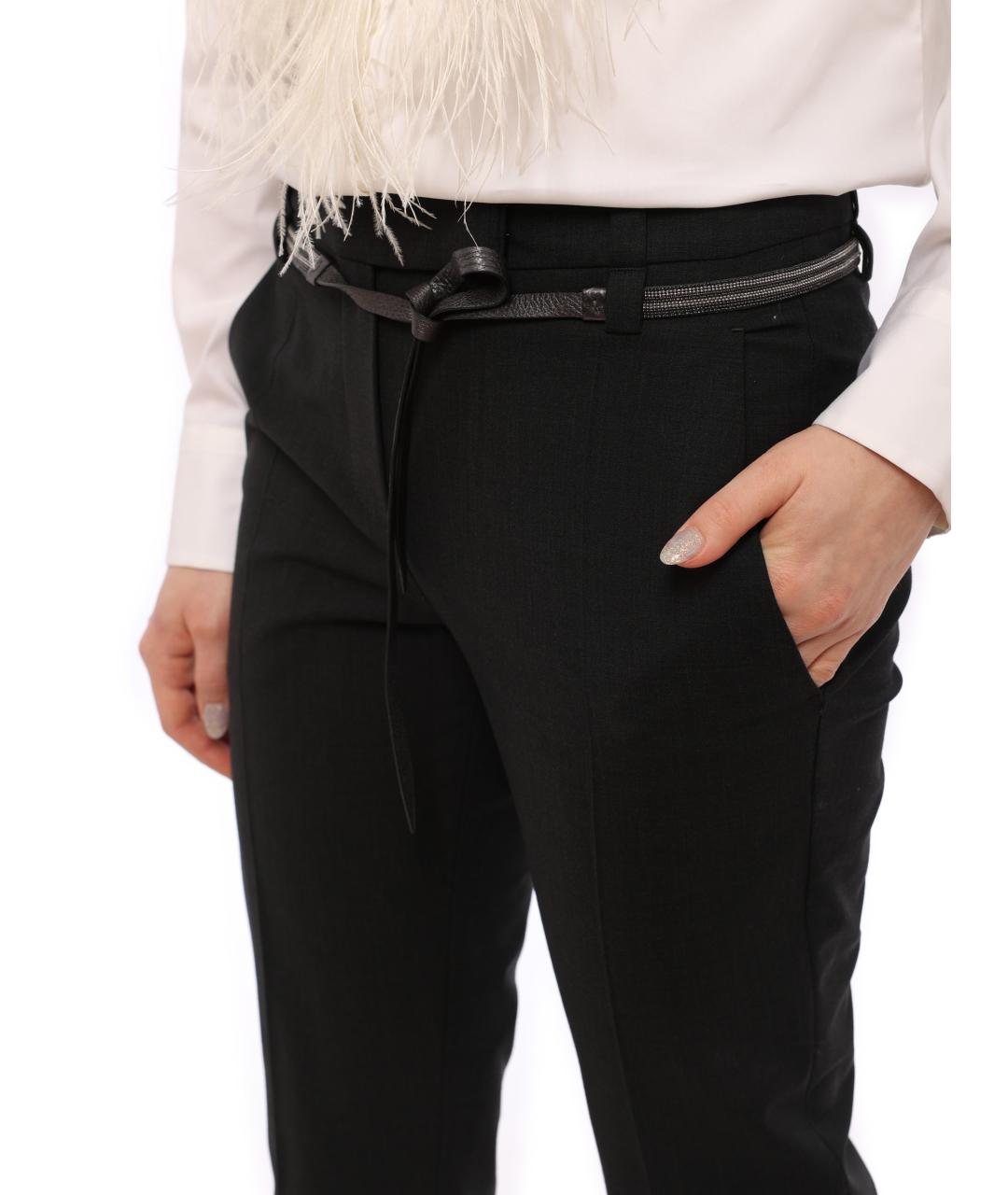 BRUNELLO CUCINELLI Черные прямые брюки, фото 5