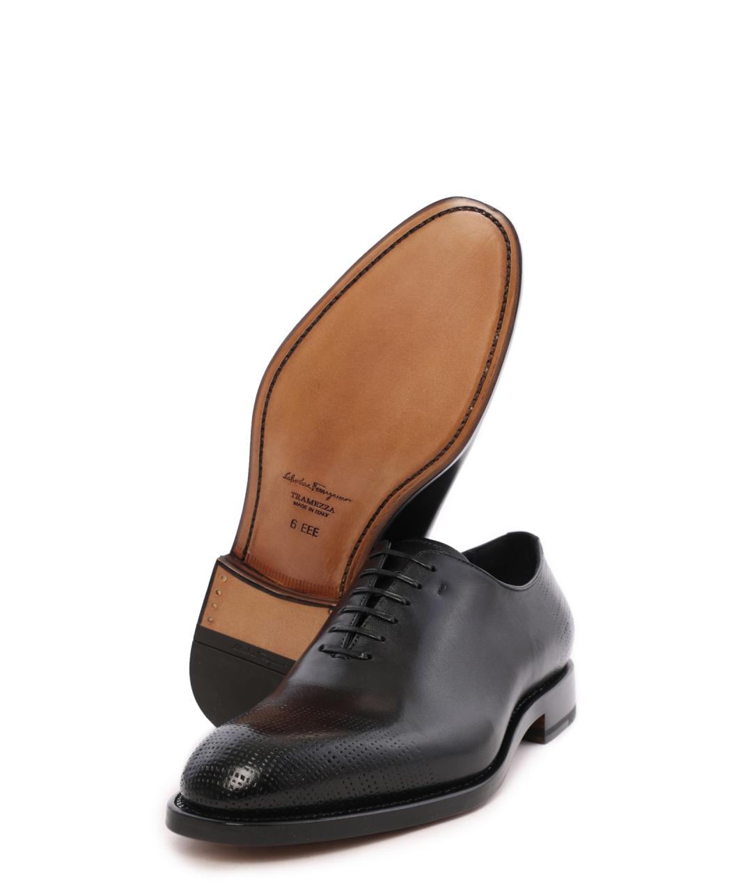 FERRAGAMO Черные кожаные туфли, фото 5