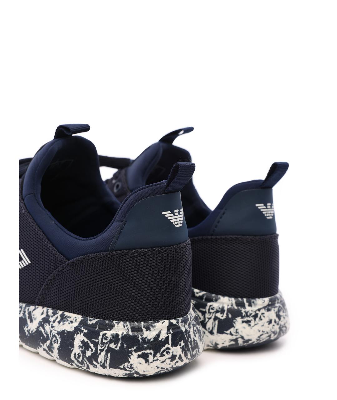 EA7 Черные низкие кроссовки / кеды, фото 6