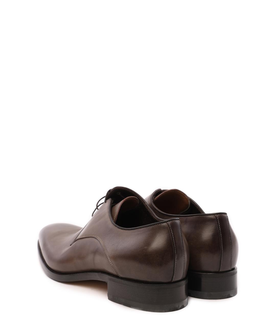 SANTONI Коричневые кожаные туфли, фото 3