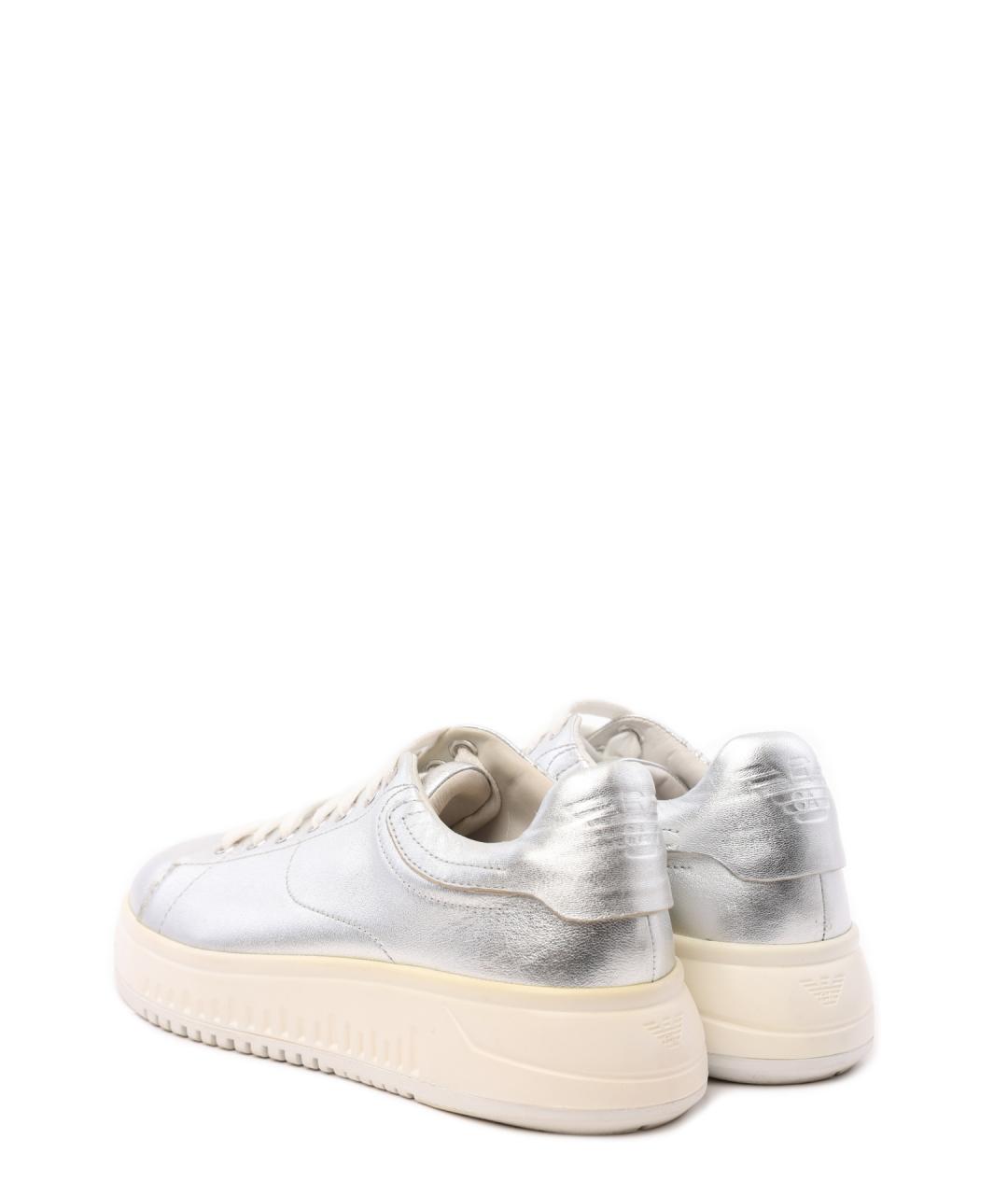 EMPORIO ARMANI Серебряные кеды, фото 3