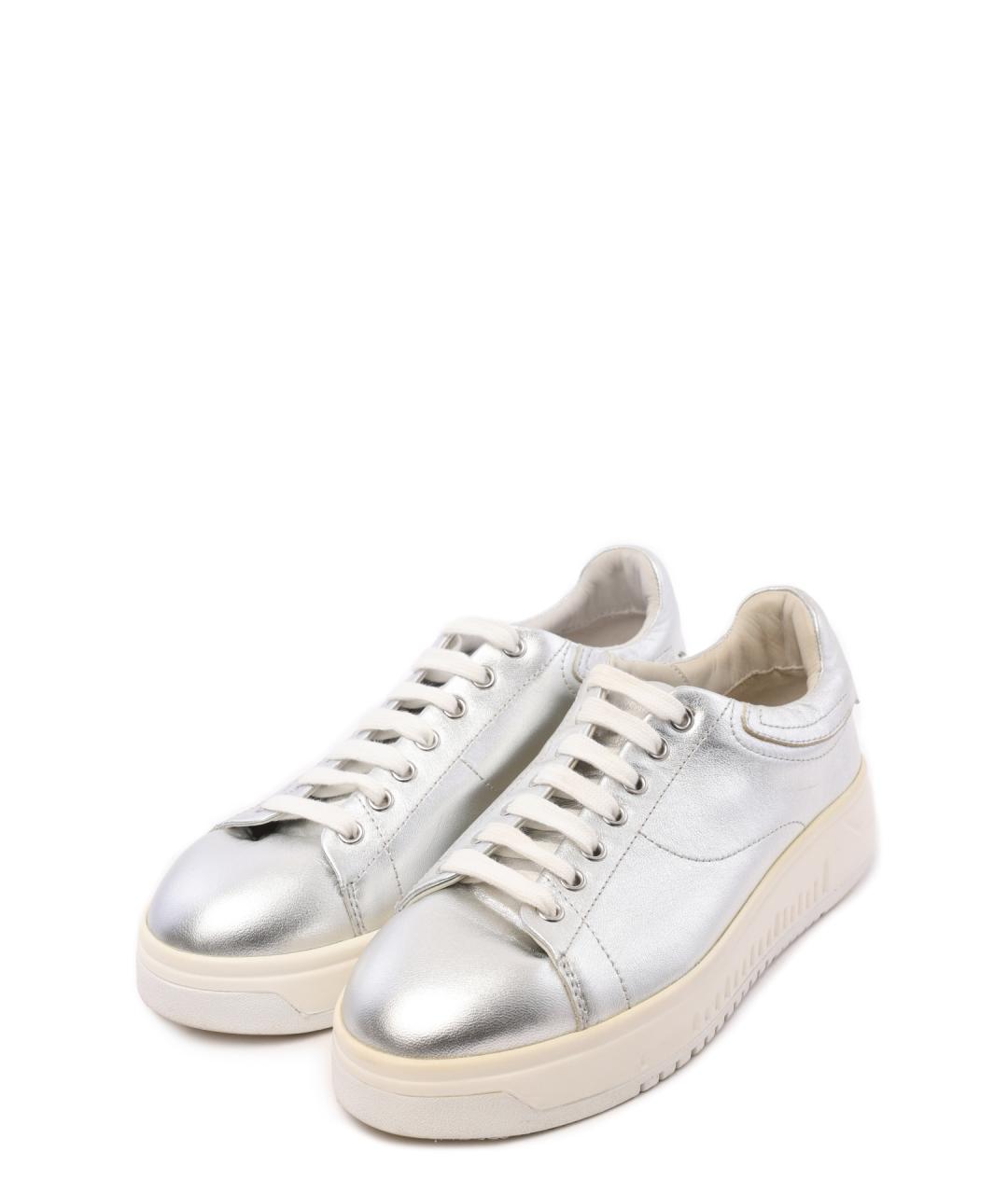 EMPORIO ARMANI Серебряные кеды, фото 2