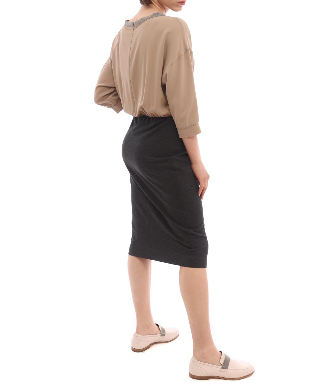 BRUNELLO CUCINELLI Мульти повседневное платье, фото 5