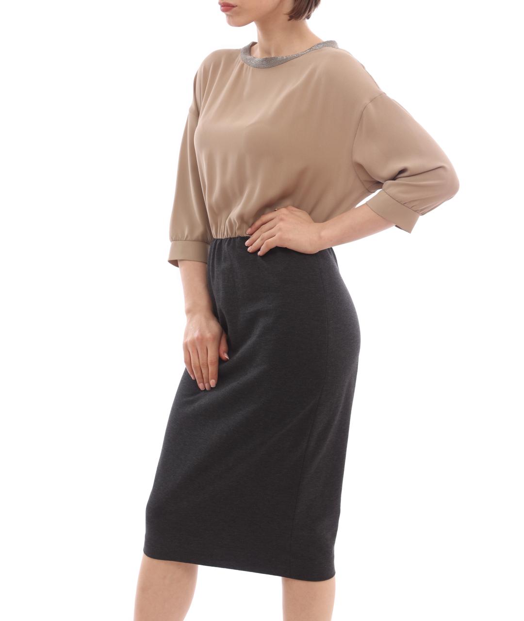 BRUNELLO CUCINELLI Мульти повседневное платье, фото 3